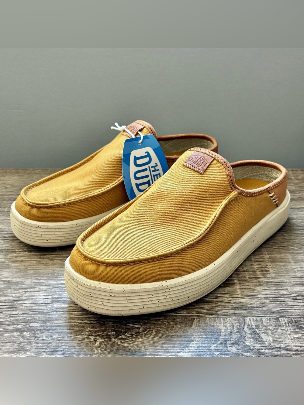 Hey Dude Austin Lift Workwear Mules Slip On Shoes NEW Men’s 8 tan stucco